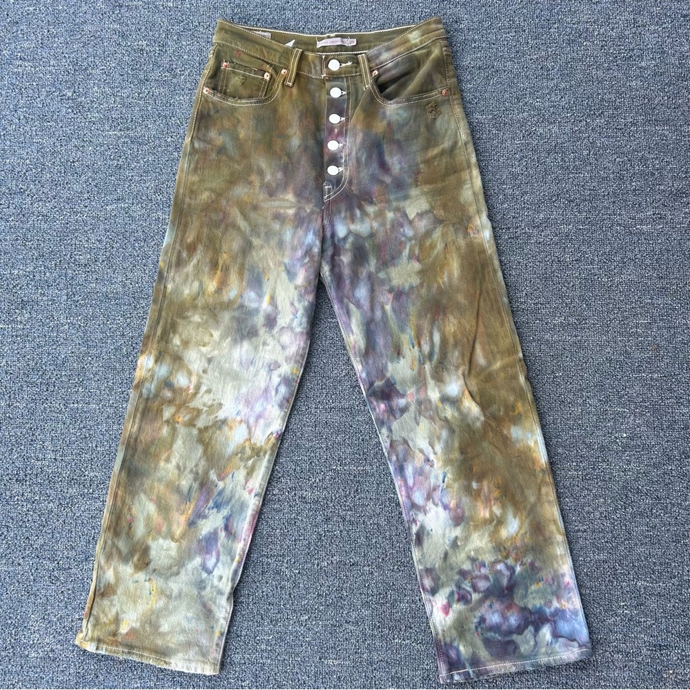 Levi’s Premium Ribcage Straight Ankle Button Fly Dyed Jeans 28 6